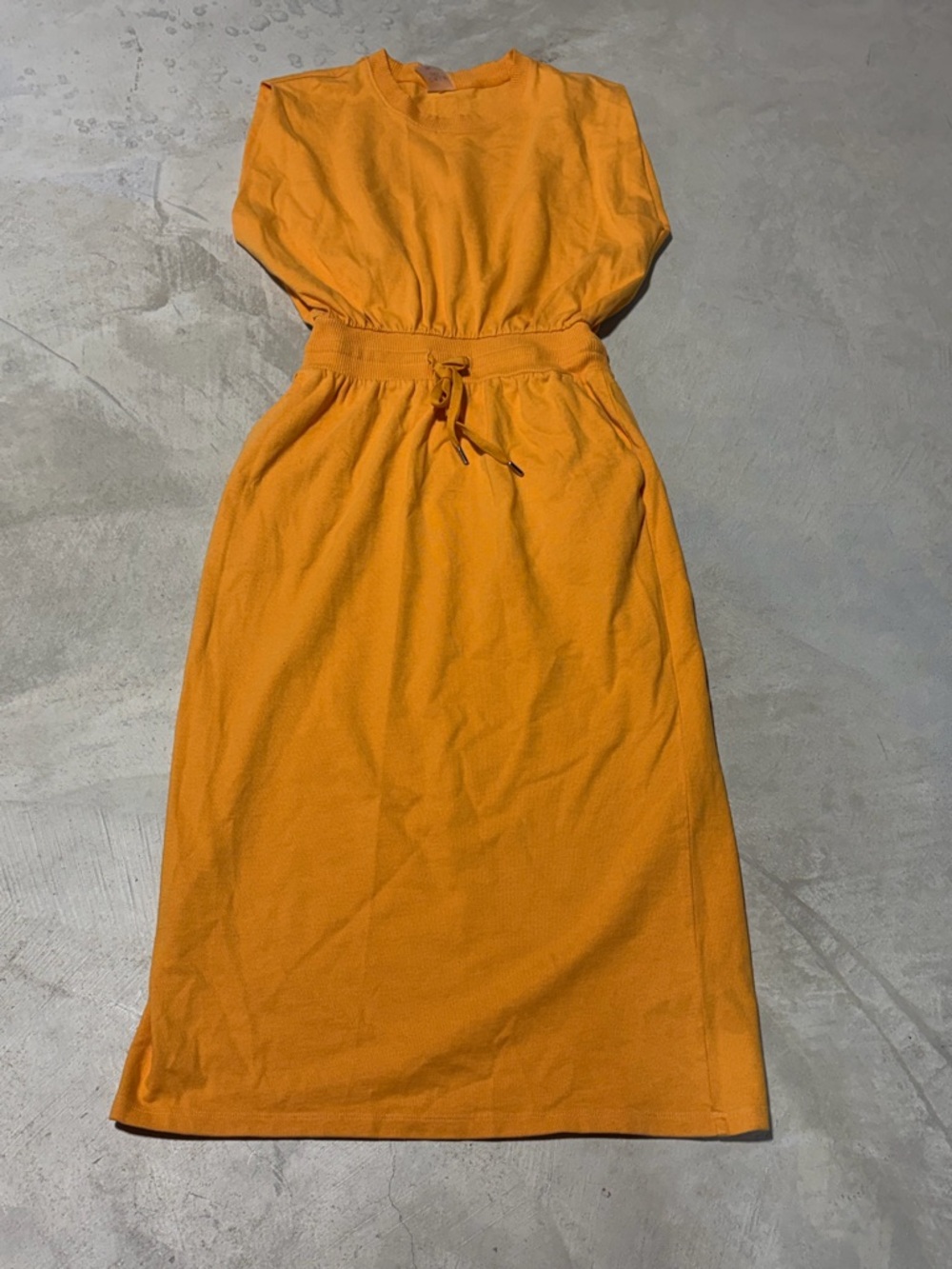 Calia Carrie underwood Drawstring Midi Dress yellow/orange XS COTTON